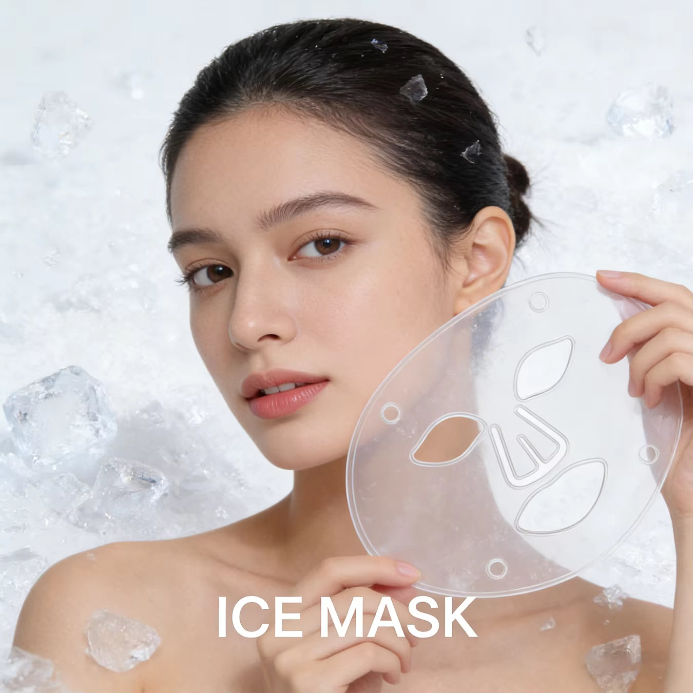 Hot Sale Ice Cooling Silicone Facial Mask with 4-Color LED Device Summer Skin Care Gift Set Skincare Lovers