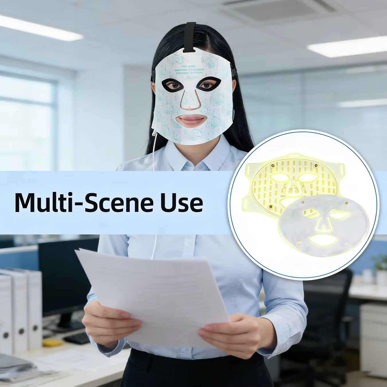 Hot Sale Ice Cooling Silicone Facial Mask with 4-Color LED Device Summer Skin Care Gift Set Skincare Lovers