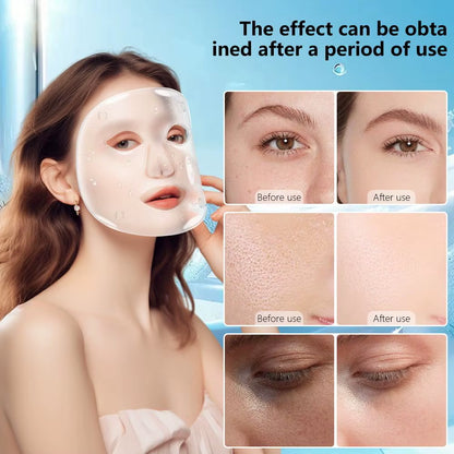 Silicone LED Beauty Mask with 4 Light Modes Cold Therapy for Wrinkle Reduction and Skin Rejuvenation Makeup Tool